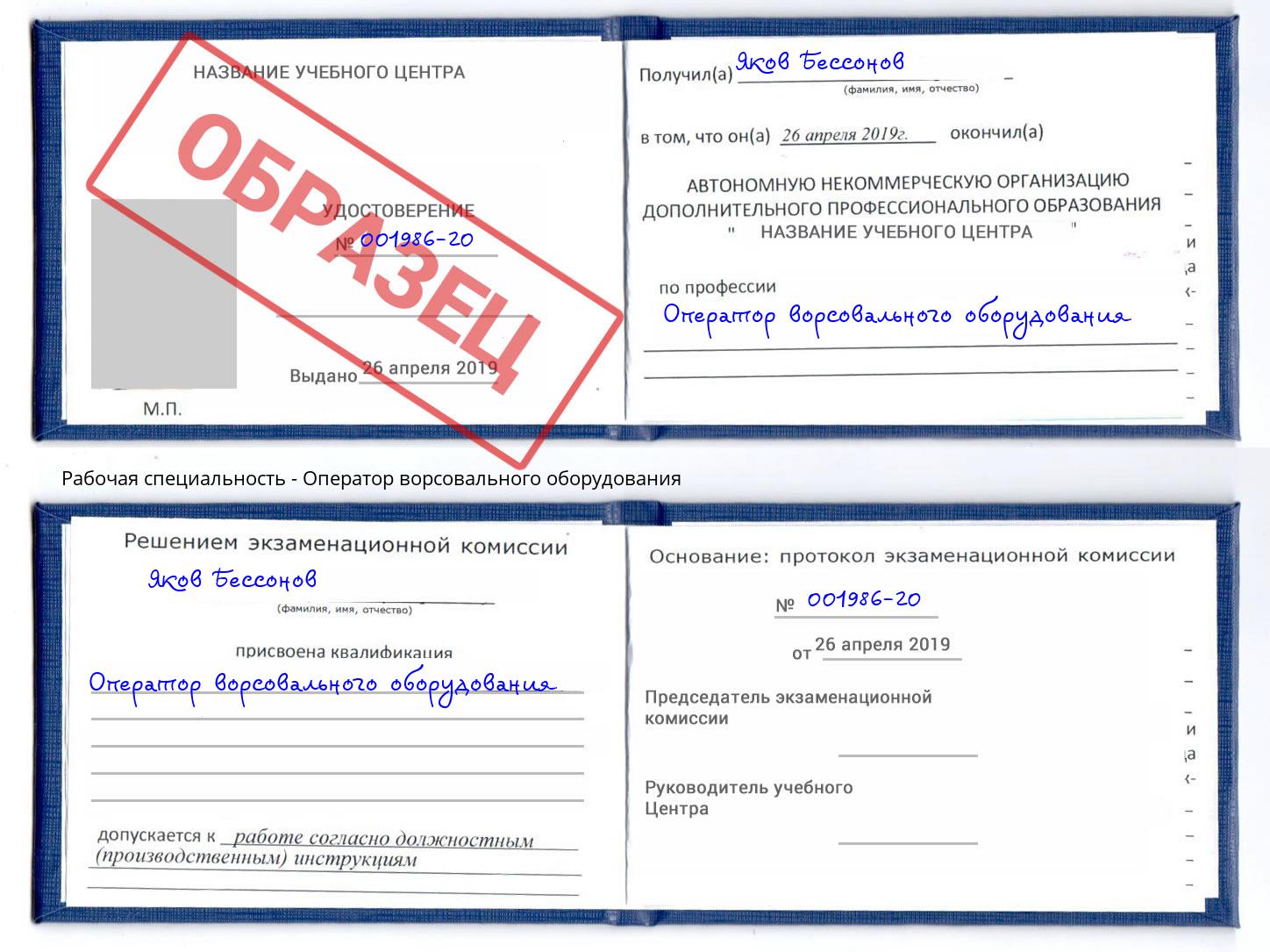 Оператор ворсовального оборудования Краснодар