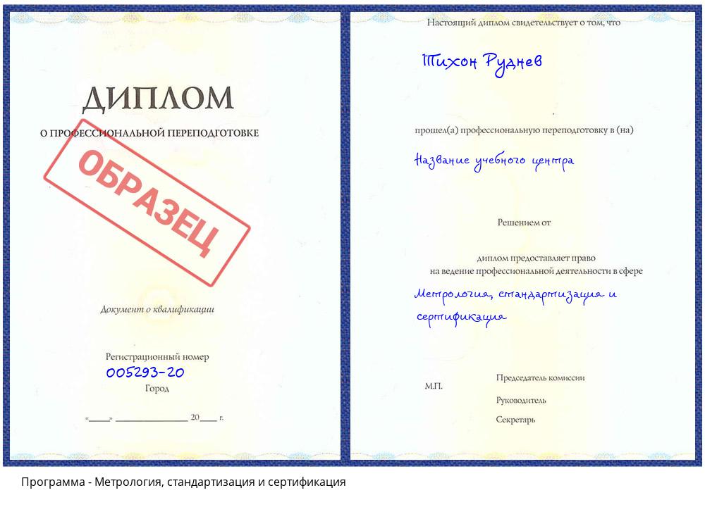 Метрология, стандартизация и сертификация Краснодар