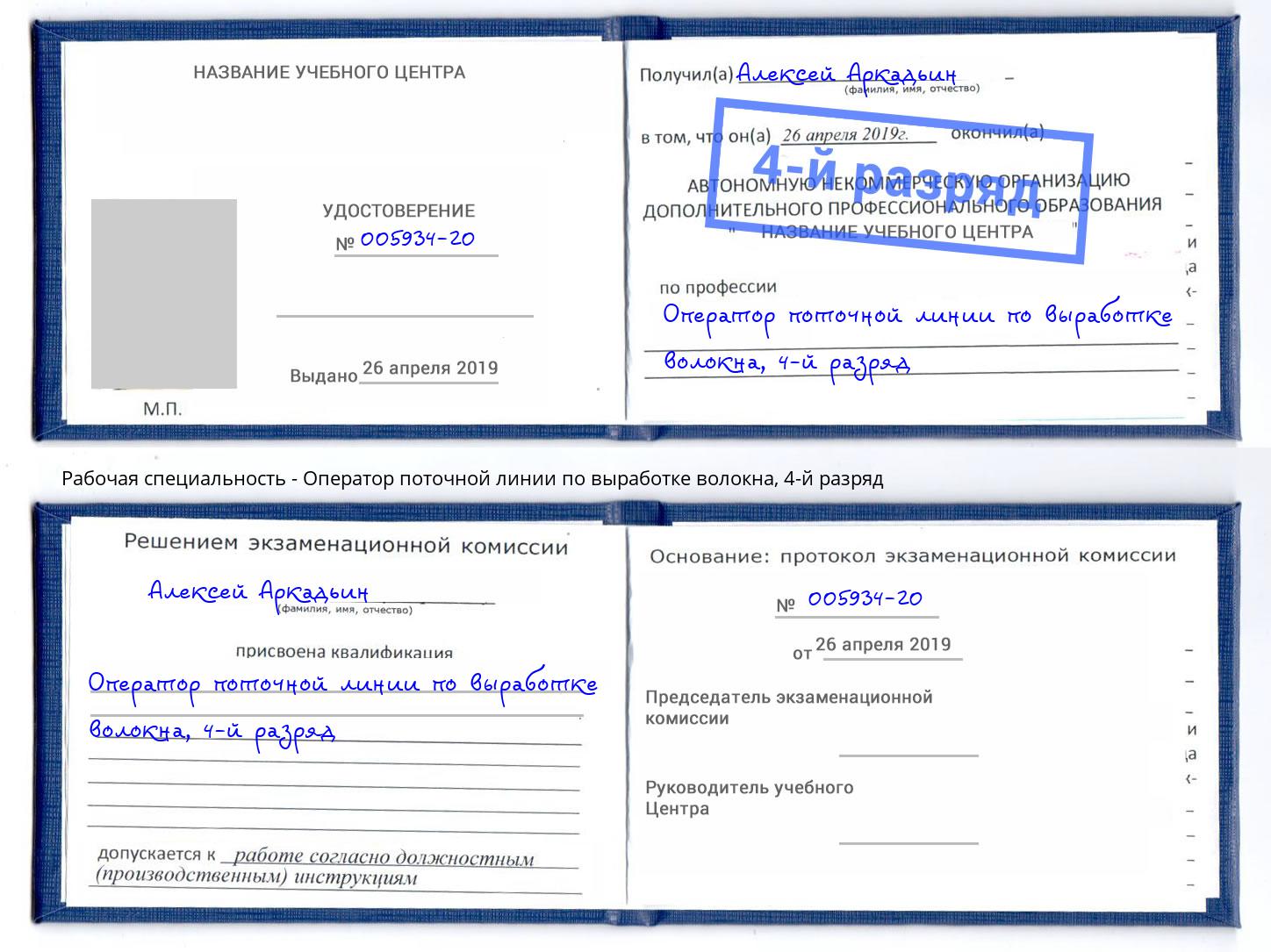 корочка 4-й разряд Оператор поточной линии по выработке волокна Краснодар